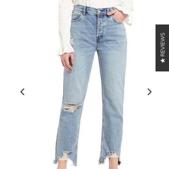 Free People Denim - FP chewed up straight leg jeans “WE THE FREE”
